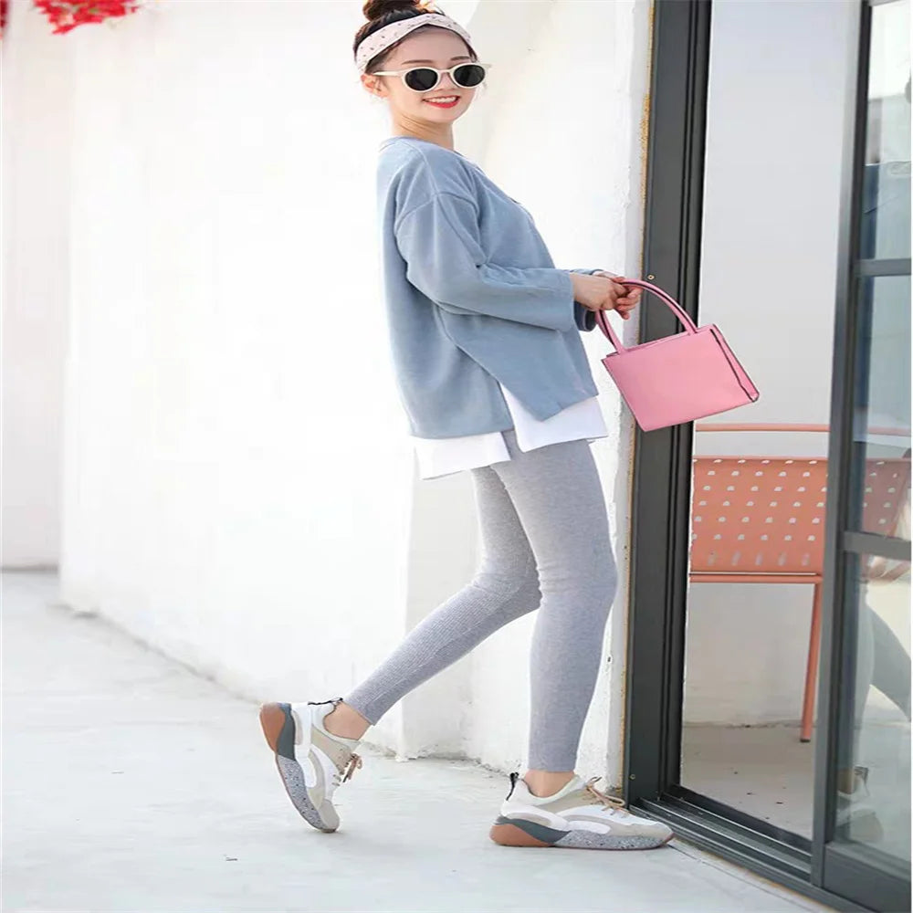 Women Ribbed Leggings High Waisted Gym Yoga Pants Sport Fitness Seamless Female Tights Winter Warm Legging Casual Threaded Pant