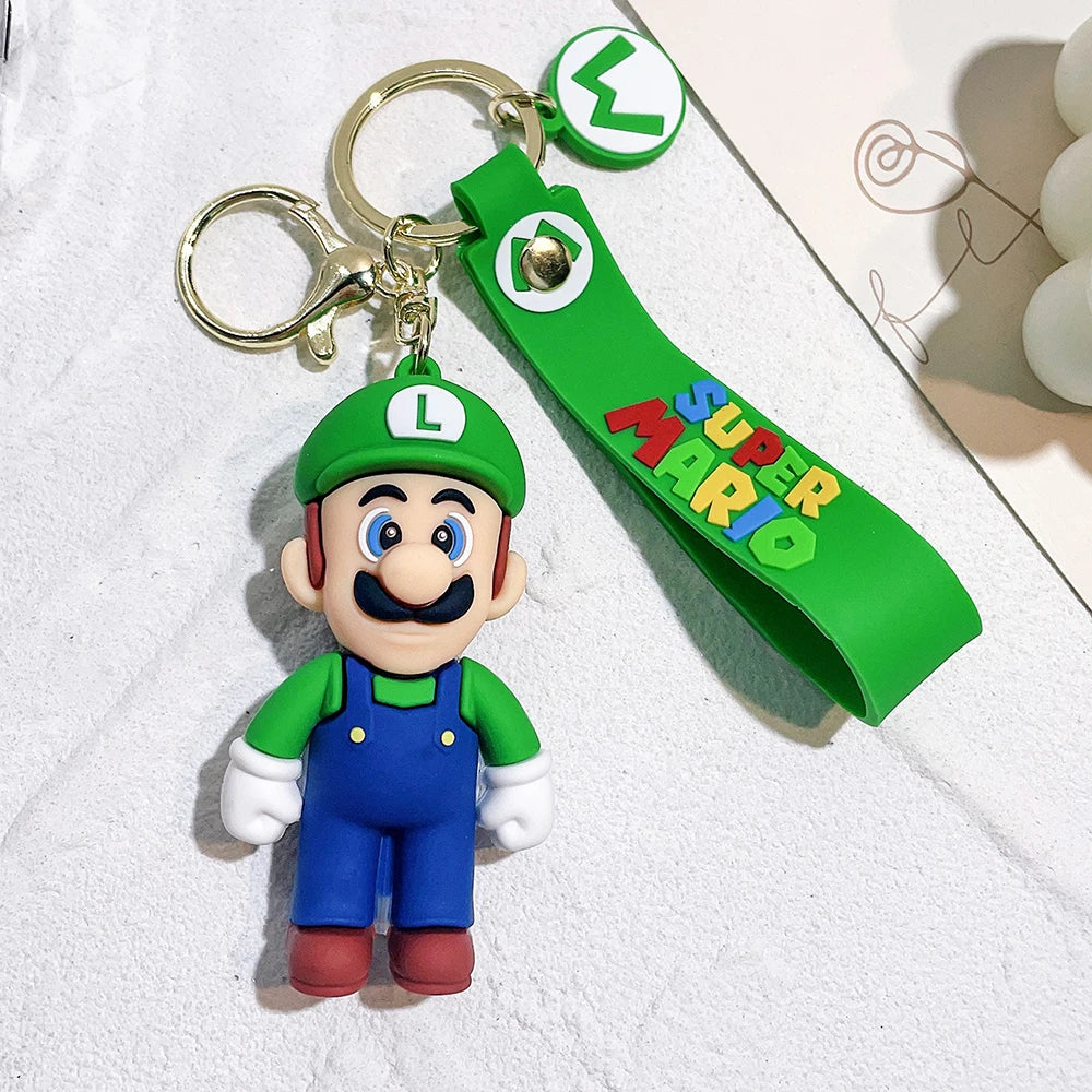 Oyun Süper Mario Bros Anahtarlık Anime Figürü Araba Dekorasyonu Sırt Çantası Kolye Aksesuarları Çocuk Oyuncak Noel Doğum Günü Hediyeleri