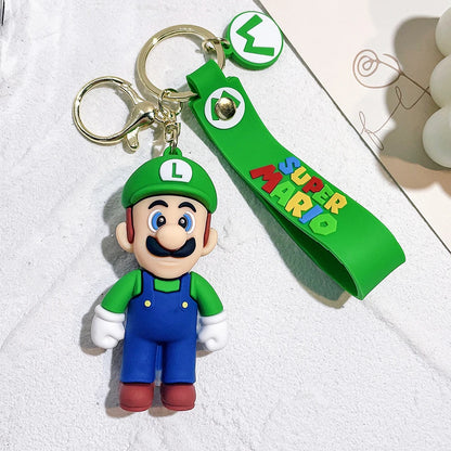 Game Super Mario Bros Keychain Anime Figure Car Decoration Backpack Pendant Accessories Kids Toy Christmas Birthday Gifts