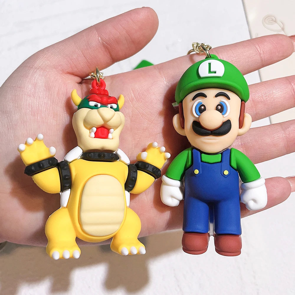 Game Super Mario Bros Keychain Anime Figure Car Decoration Backpack Pendant Accessories Kids Toy Christmas Birthday Gifts