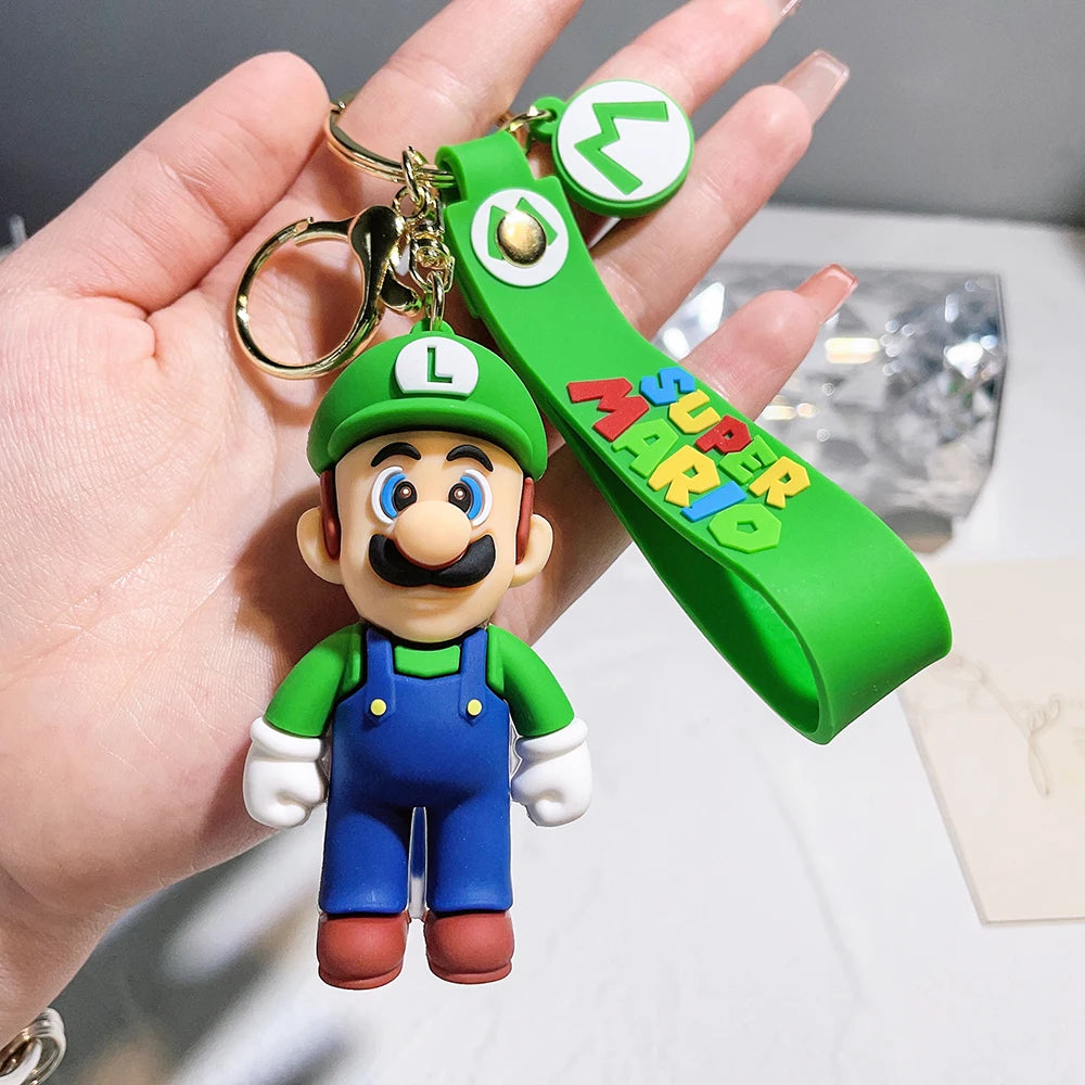 Game Super Mario Bros Keychain Anime Figure Car Decoration Backpack Pendant Accessories Kids Toy Christmas Birthday Gifts