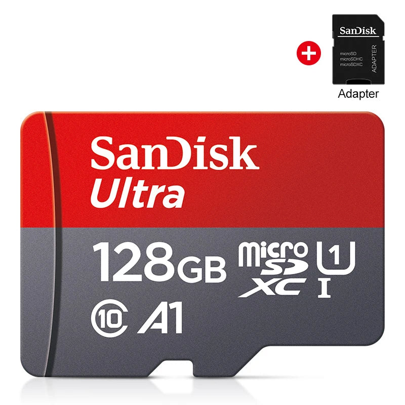 Sandisk Ultra A1 Micro SD Kart 128GB Sınıf 10 Flash TF Kart 128GB Hafıza Kartı 128gb hafıza diski akıllı telefon için + SD Adaptörü