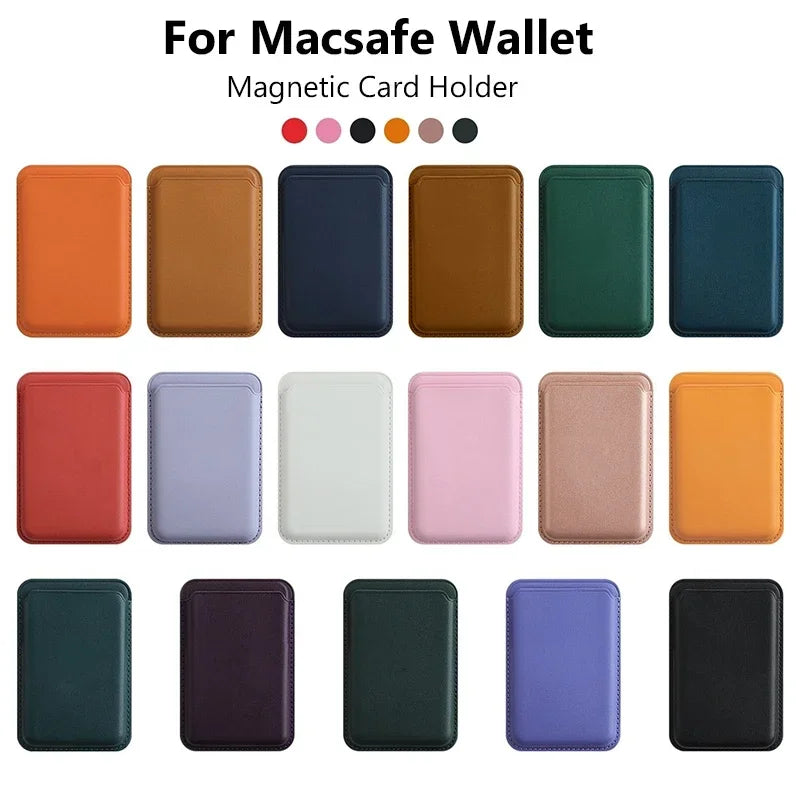 Magsafe-funda magnética de cuero para iPhone, carcasa de lujo con tarjetero para modelos 13, 12, 16, 14 Pro Max, 15Pro, S24