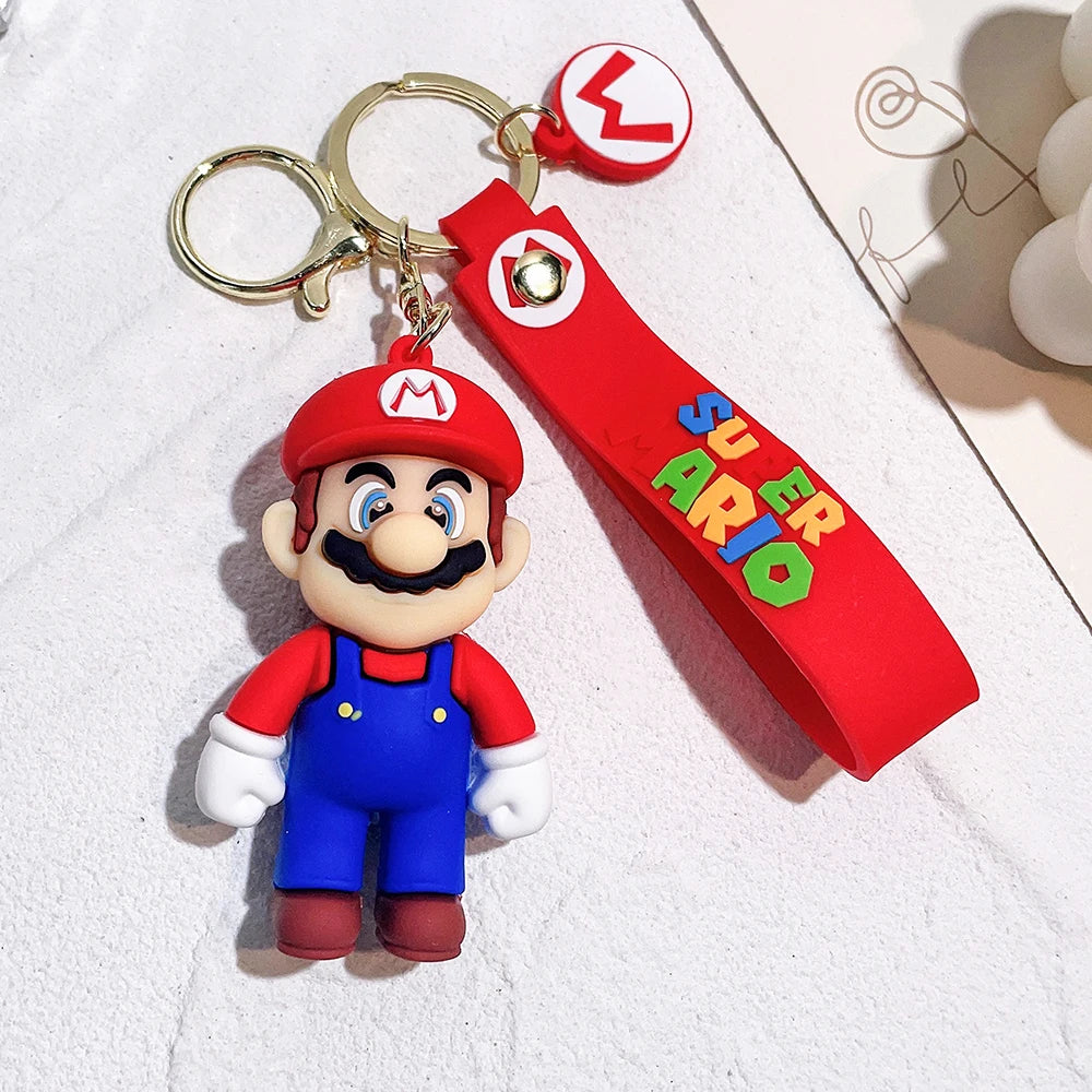 Oyun Süper Mario Bros Anahtarlık Anime Figürü Araba Dekorasyonu Sırt Çantası Kolye Aksesuarları Çocuk Oyuncak Noel Doğum Günü Hediyeleri