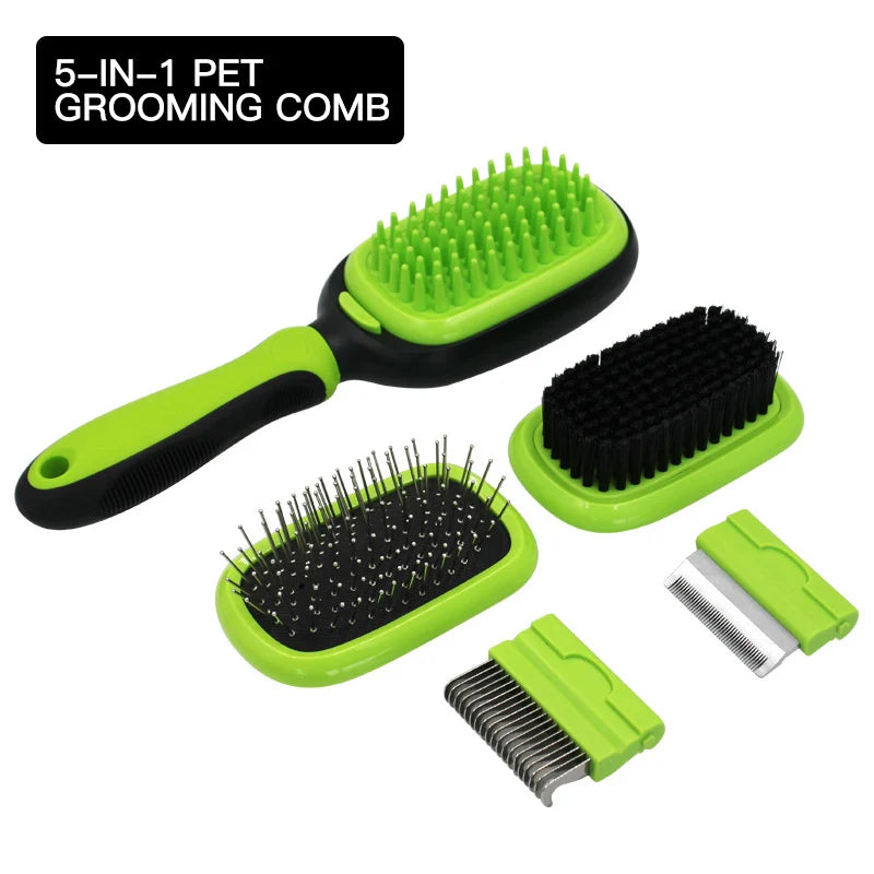 enice 5 In 1 Grooming Combs Tools Dematting Deshedding Brush Pet Dog Hair Removal Comb Brushes For Dogs Cat Bath Massage