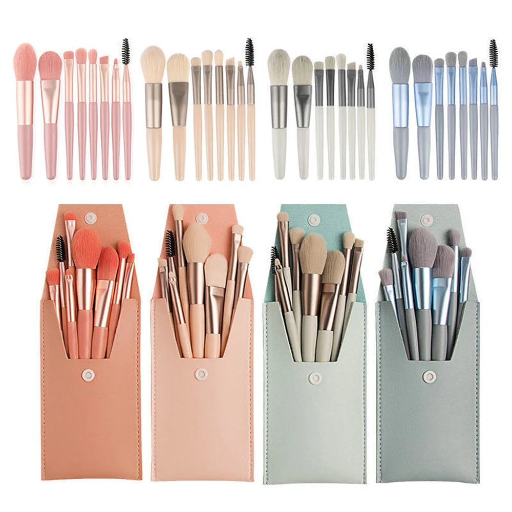 8Pcs Cosmetics Foundation Blush Powder Eyeshadow Blending Makeup Brush Soft Fluffy Makeup Brushes Beauty Tools Make Up Brushes