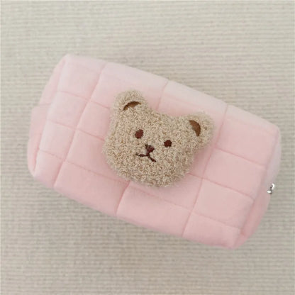 Cute Bear Baby Toiletry Bag Make Up Cosmetic Bags Portable Diaper Pouch Baby Items Organizer Reusable Cotton Cluth Bag for Mommy