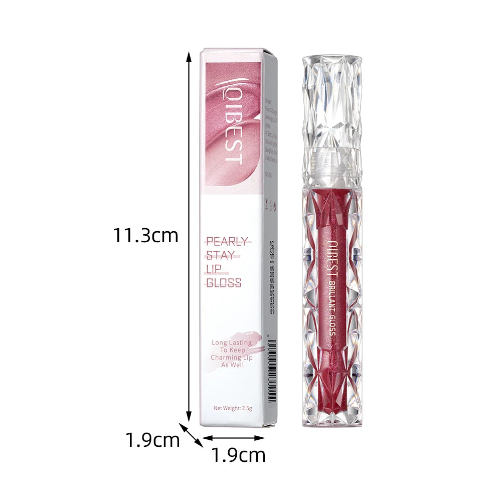 QIBEST Waterproof Diamond Shimmer Glitter Lipgloss Matte Liquid Lipstick Shiny Pearl Lip Glaze Long Lasting LipTint Women Makeup