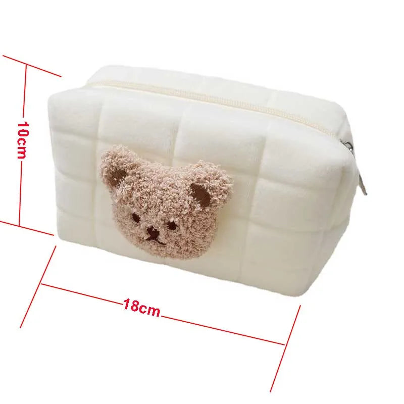 Cute Bear Baby Toiletry Bag Make Up Cosmetic Bags Portable Diaper Pouch Baby Items Organizer Reusable Cotton Cluth Bag for Mommy