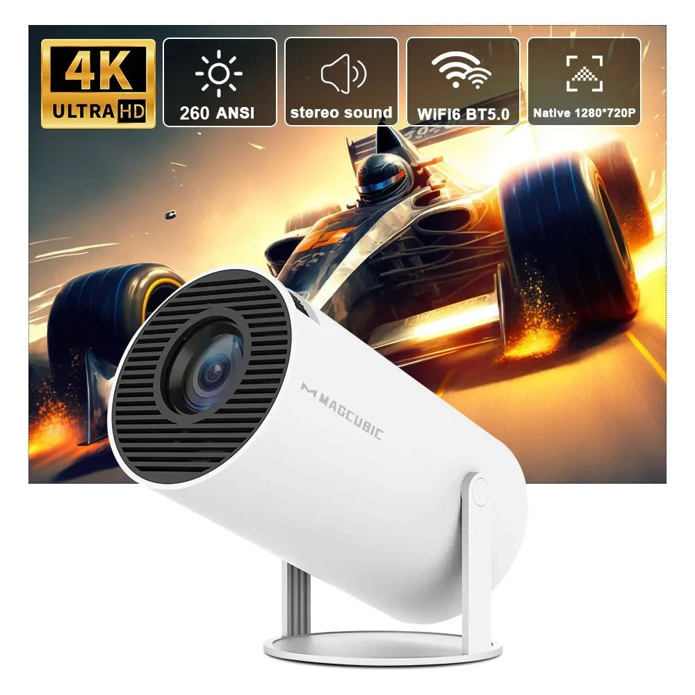 Magcubic Projektör HY300 Pro 4K Android 11 Çift Wifi6 260ANSI Allwinner H713 BT5.0 1080P 1280*720P Ev Sineması Açık Hava Projektörü