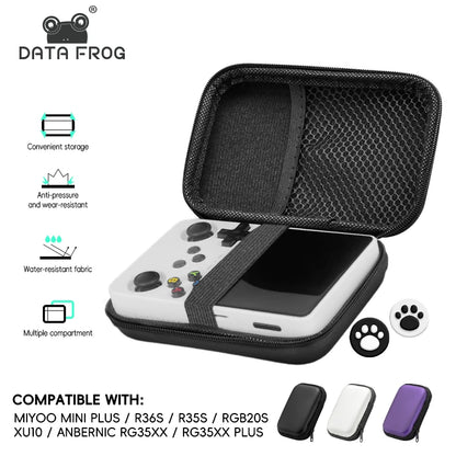 R36S Kılıfı için Data Frog Retro Video Oyunu Çantaları EVA Kapak Kılıfı RG35XX R35S Miyoo Mini Plus Founded Koruyucu Çanta