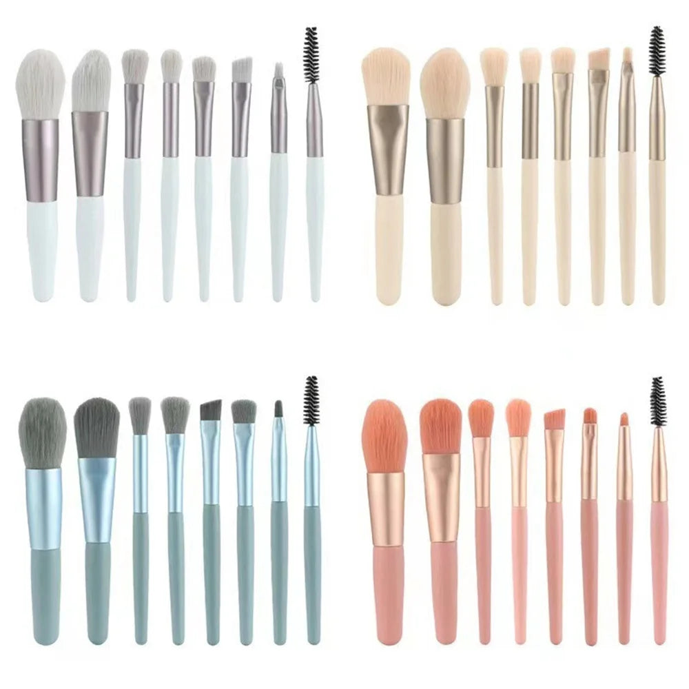 8Pcs Cosmetics Foundation Blush Powder Eyeshadow Blending Makeup Brush Soft Fluffy Makeup Brushes Beauty Tools Make Up Brushes