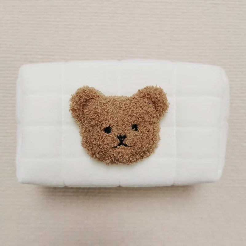 Cute Bear Baby Toiletry Bag Make Up Cosmetic Bags Portable Diaper Pouch Baby Items Organizer Reusable Cotton Cluth Bag for Mommy