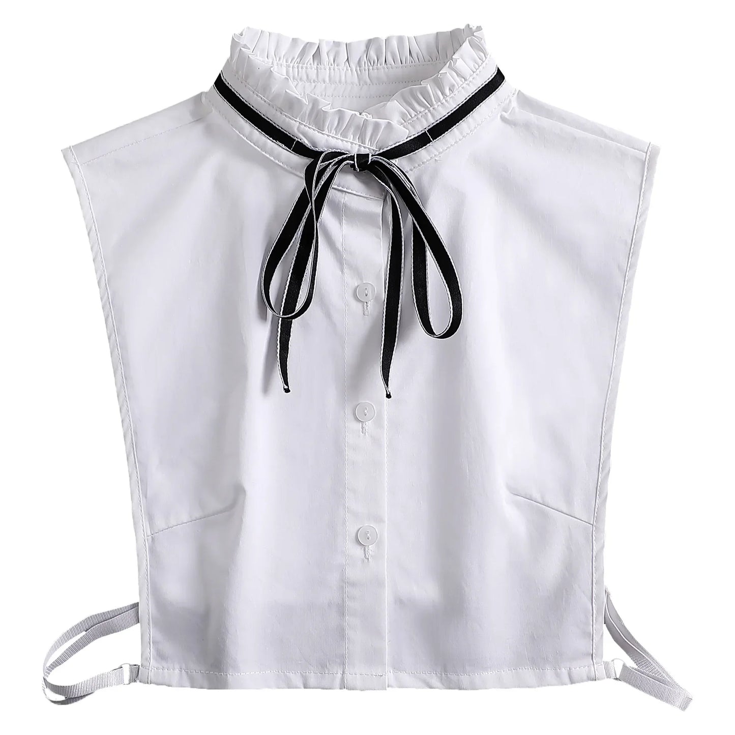 Fashion 2024 Front Tie White Fake Collar for Women Stand Detachable Collar Fake Girls Vintage Lace Ladies False Blouse Collar