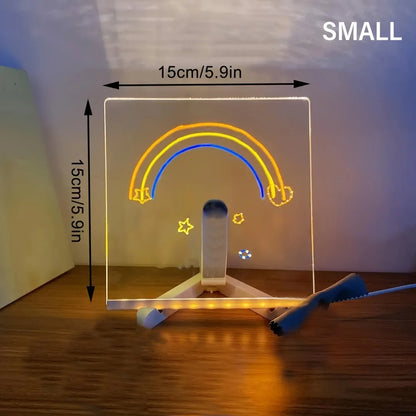 LED ışıklı akrilik mesaj panosu Silinebilir USB Çocuk Çizim Tahtası CIY Doğum Günü Hediyeleri Bar Reklam Panoları için