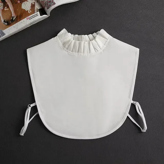 Fashion 2024 Front Tie White Fake Collar for Women Stand Detachable Collar Fake Girls Vintage Lace Ladies False Blouse Collar