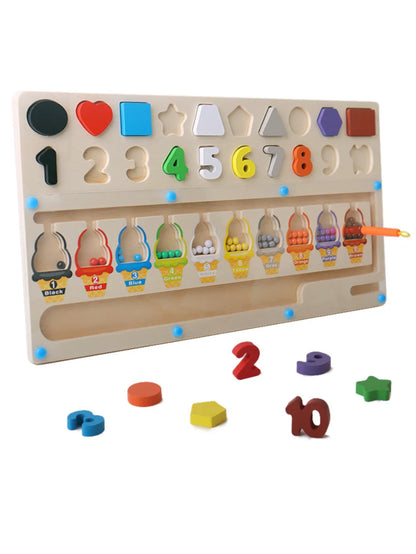 Children's early education color matching number cognition logical thinking training 3-in-1 walking bead logarithm board  toy