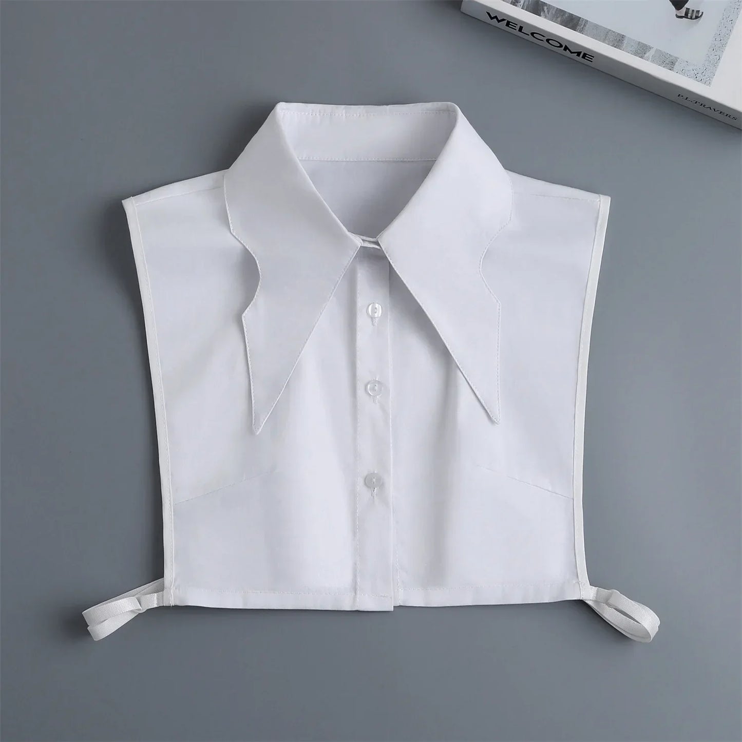 Fashion 2024 Front Tie White Fake Collar for Women Stand Detachable Collar Fake Girls Vintage Lace Ladies False Blouse Collar