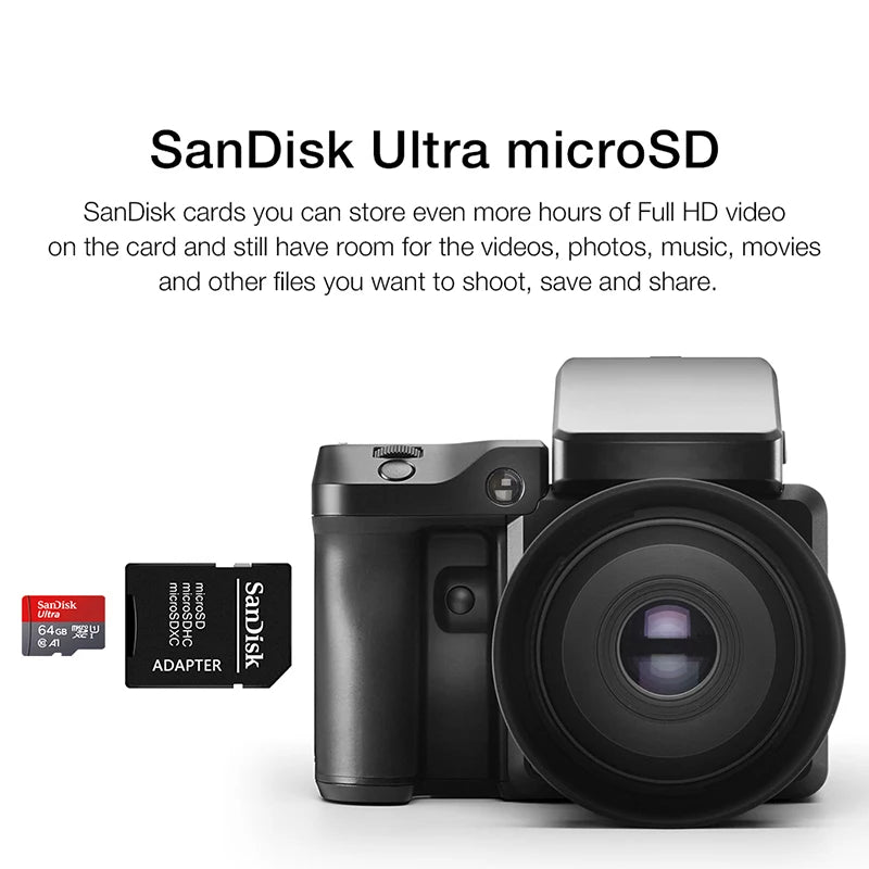 Sandisk Ultra A1 Micro SD Kart 128GB Sınıf 10 Flash TF Kart 128GB Hafıza Kartı 128gb hafıza diski akıllı telefon için + SD Adaptörü