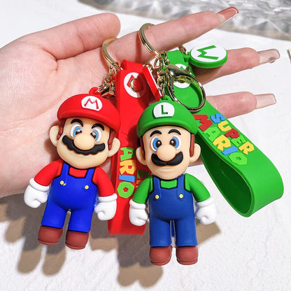 Game Super Mario Bros Keychain Anime Figure Car Decoration Backpack Pendant Accessories Kids Toy Christmas Birthday Gifts