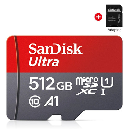 Sandisk Ultra A1 Micro SD Kart 128GB Sınıf 10 Flash TF Kart 128GB Hafıza Kartı 128gb hafıza diski akıllı telefon için + SD Adaptörü