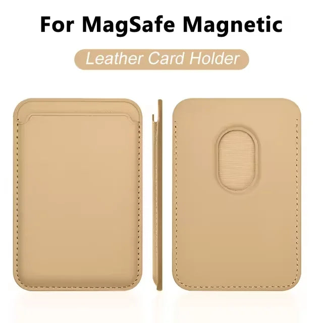 Magsafe-funda magnética de cuero para iPhone, carcasa de lujo con tarjetero para modelos 13, 12, 16, 14 Pro Max, 15Pro, S24